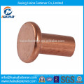 Copper plated flat head solid rivets